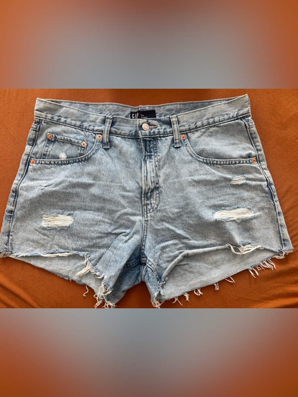 GAP Light Wash Distressed Denim Shorts
